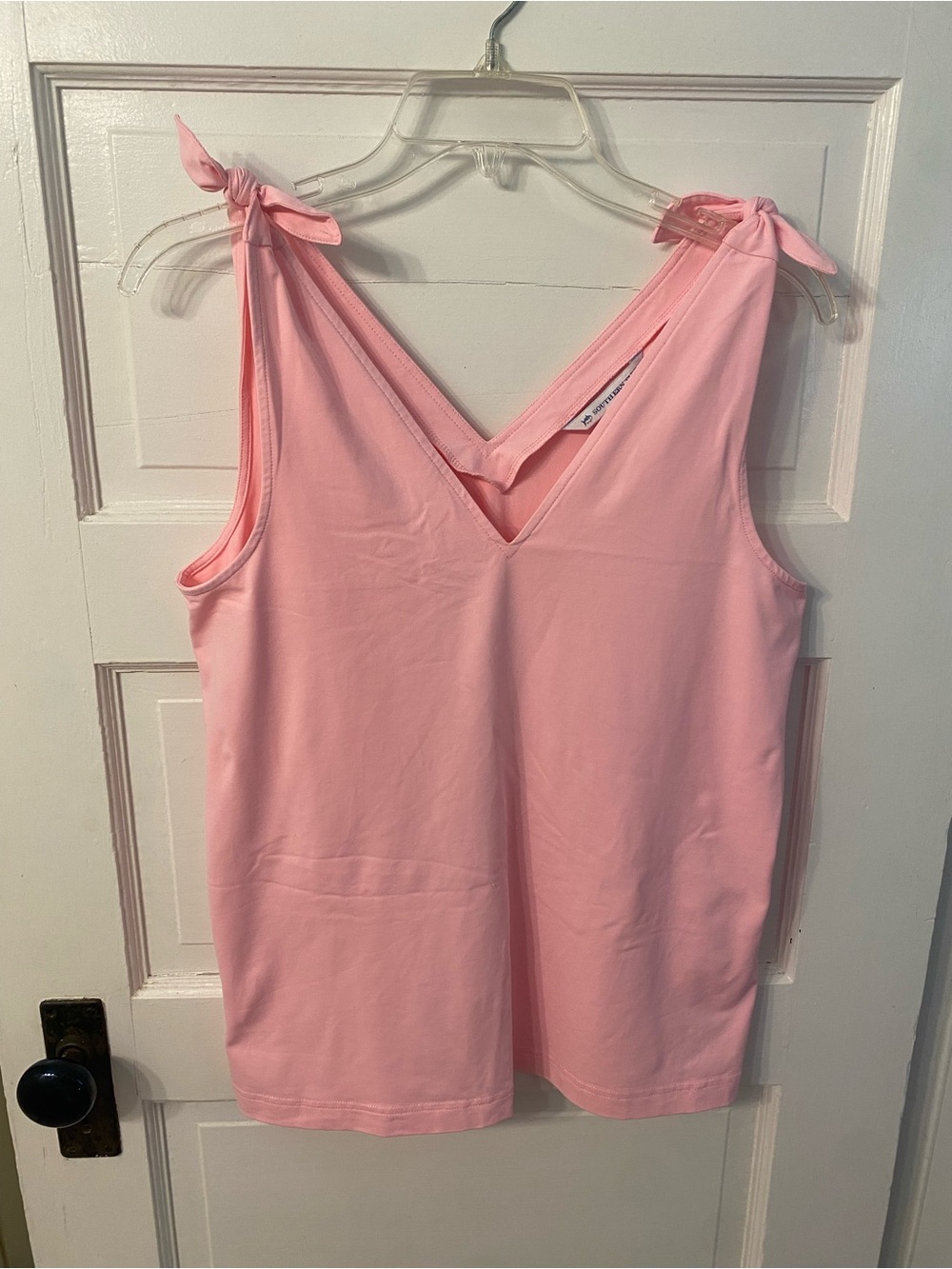 Southern Tide Light Pink Tie-Strap V-Neck Tank Top